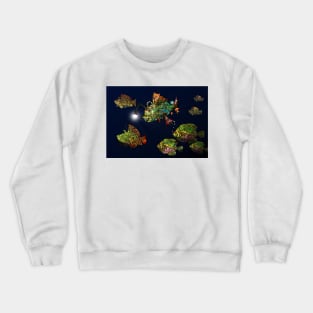 Steampunk Fish Shoal 3 Crewneck Sweatshirt